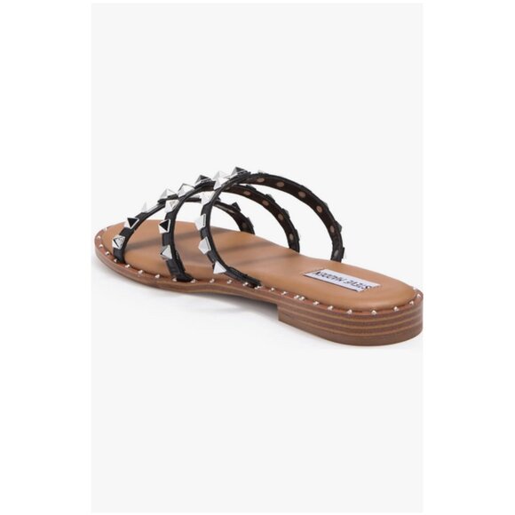 Steve Madden Averill Strappy Studded Gladiator Sandal in Black - Picture 4 of 14